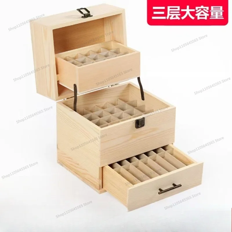 For Storage Box, Three-layer Box, 59 Grid Storage Box, Layered Storage Wooden Box