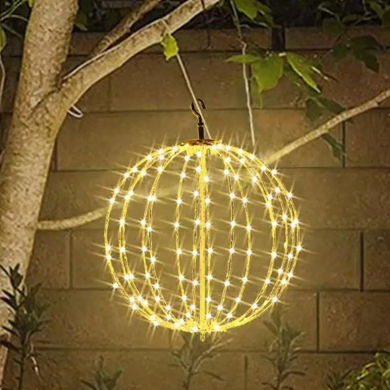 Sfera di natale luci palla di Rattan alberi di natale luci stringa globo palla fata ghirlanda luce festa di nozze luce appesa