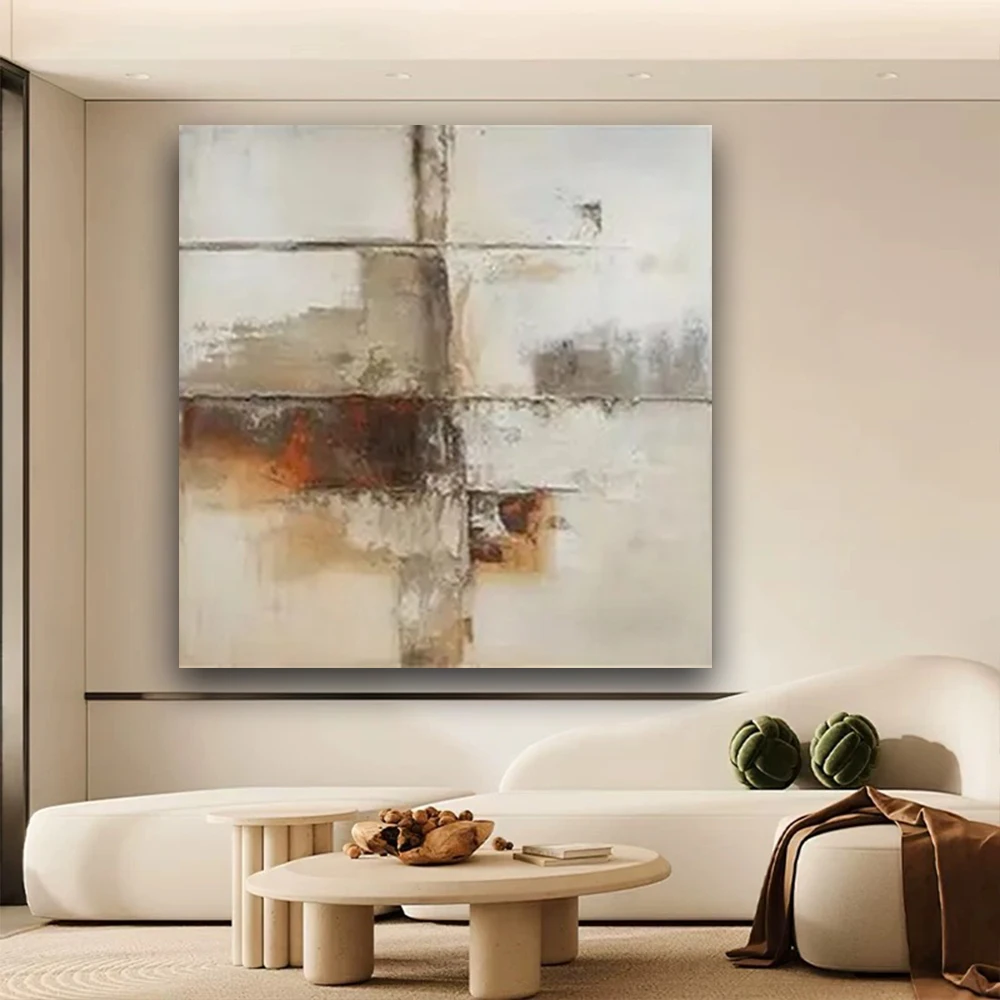 

Large Size Hand-Painted Oil Painting On Canvas Abstract Art Modern Home Decor Wall Picture City Building Poster Trim Salon Back