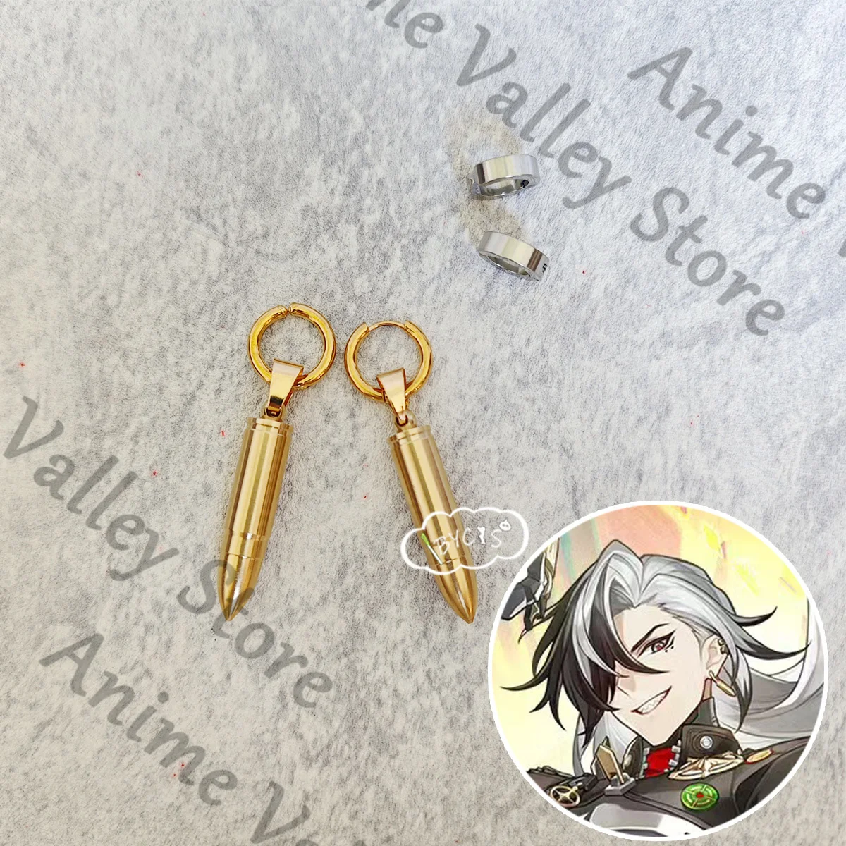 

Anime Honkai: Star Rail Boothill Cosplay Earring Bullet Ear Stub Cartoon Ears Bone Clip Clip-on s Ornament Gift