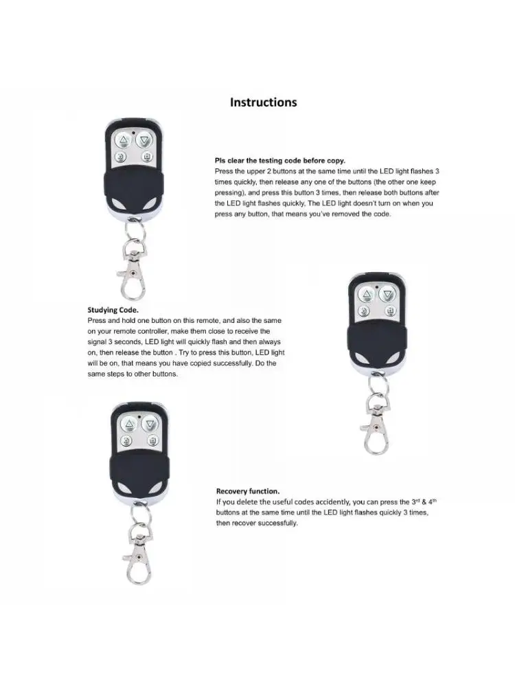  Universal 4 Buttons Garage Door Opener Remote Control 433MHZ For Garage Door