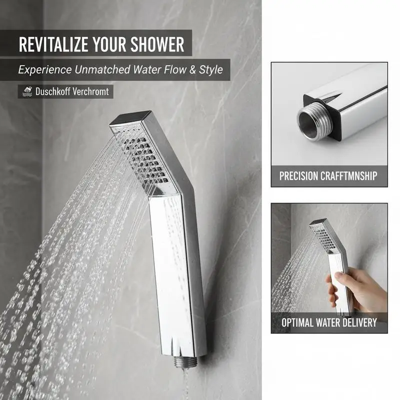 Immagine 3: Soffione doccia fisso cromato per bagno