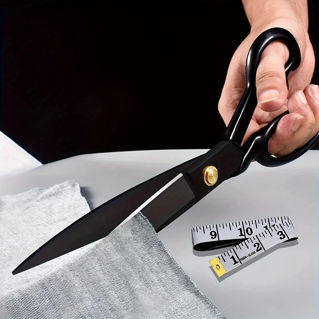 Prajna Tailor Scissors Vintage Professional High Quality Manganese Steel Fabric Leather Cutter Craft Scissors Sewing Accessories - view 2