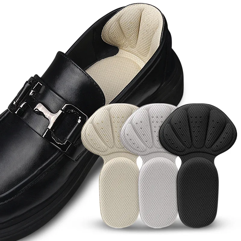 Pegatinas de tacón de zapato de alta calidad zapatillas de deporte almohadillas de protección de talón en forma de T alivio del dolor reductor de tamaño de zapato medio cojín inserciones de talón