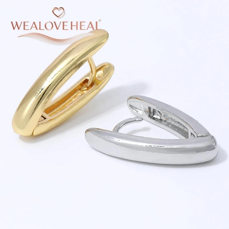 18K vergoldete A-förmige Huggie-Ohrringe für Damen, minimalistische, zarte V-förmige Creolen, Alltagsschmuck, Valentinstags- und Geburtstagsgeschenk – Detail 18