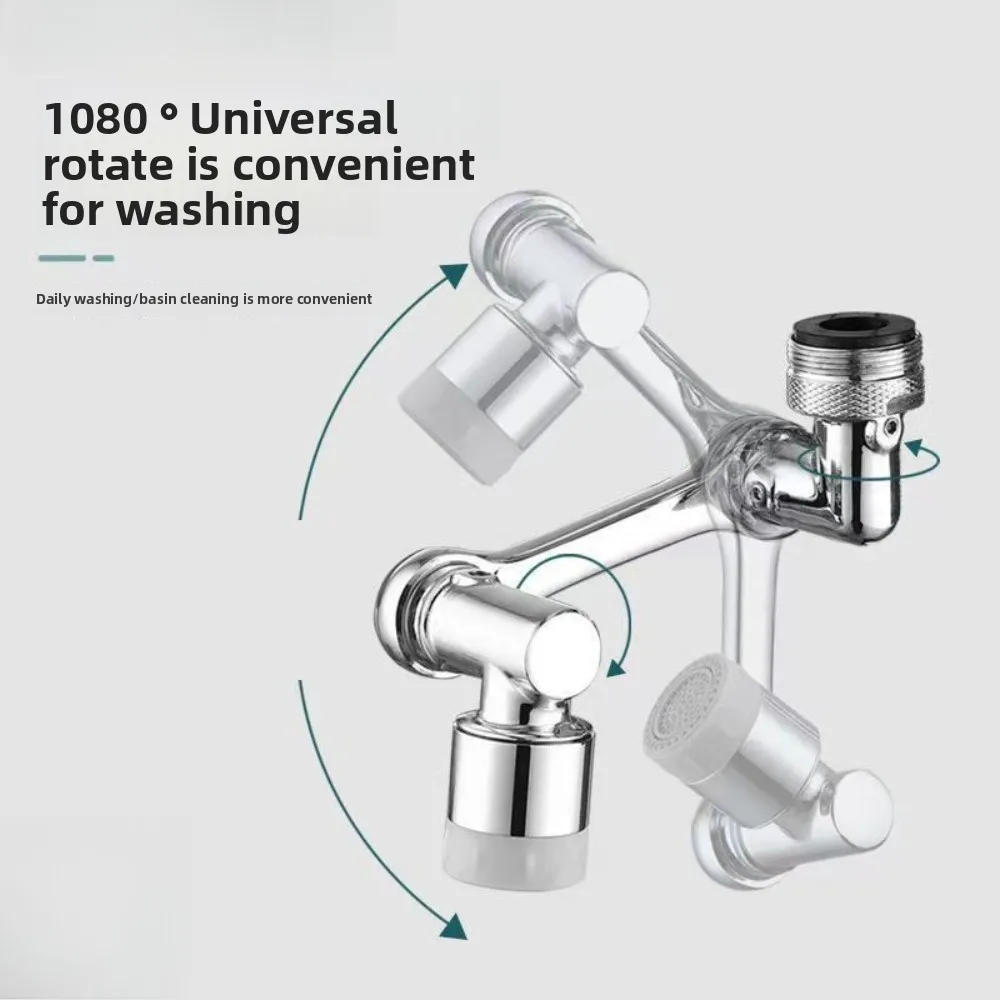 

Faucet Extender Water Tap Nozzle Bathroom Supplies ABS 1080 Rotating Sprayer Universal Mixer Two Modes Home Improvement