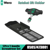 WERA 05057473001 KK 400 RA 17Pcs T-handle Bit Holder Screwdriver Set Ratchet Screwdriver with Fast-rotating Sleeve Hand Tools