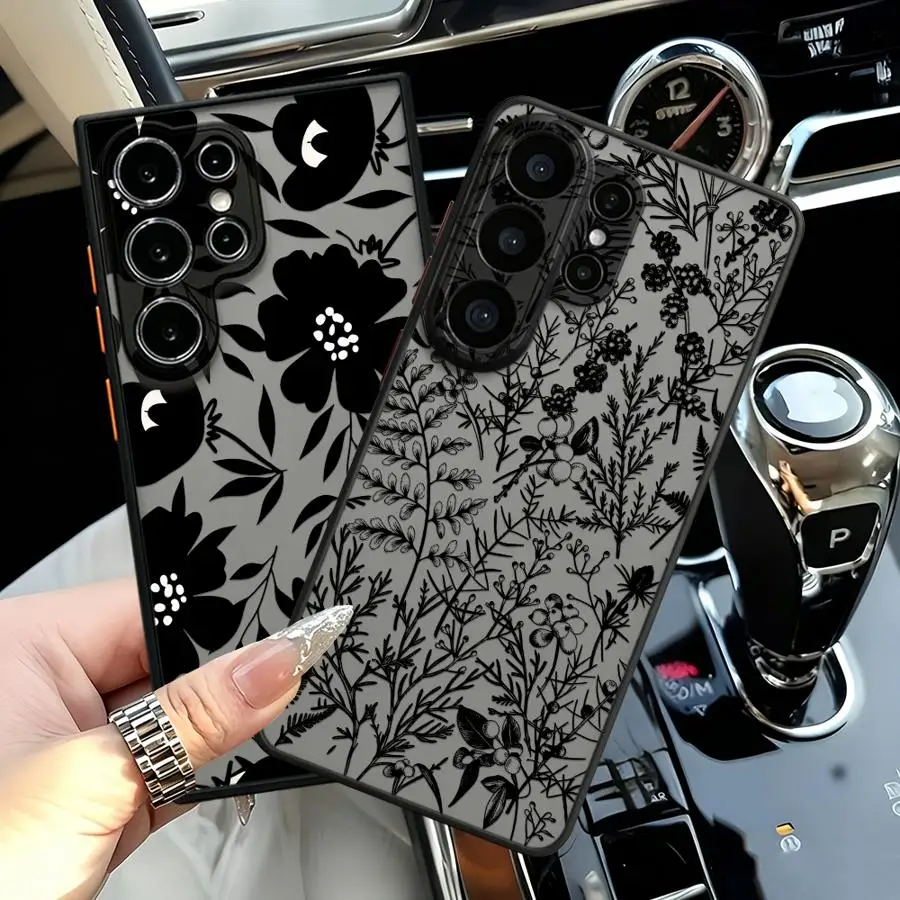 Solid Color Flower Funda Back Phone Cover Case for Samsung Galaxy S26 S23 FE S21 Note 20 Ultra 10+ S25 Ultra S20 FE S24 Plus S22