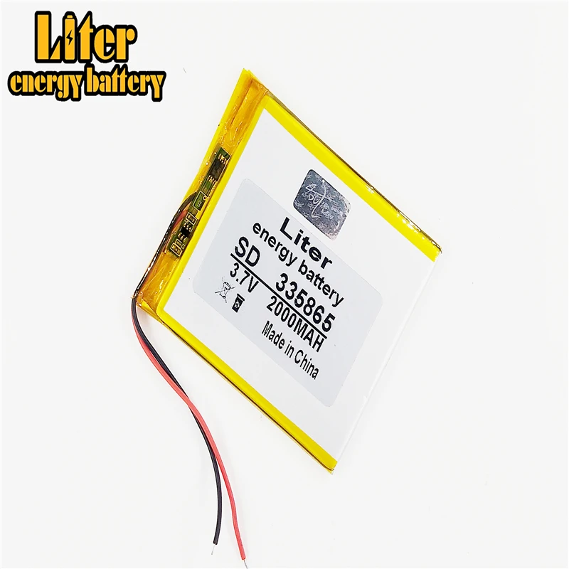 

335865 3.7V 2000mAh Lithium Polymer LiPo Rechargeable Battery cells For PAD GPS PSP Vedio