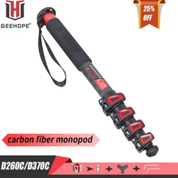 GEEHOPE D260C/370C profesyonel karbon Fiber taşınabilir seyahat Monopod Maxheight 160/169cm dijital DSLR kamera Video kamera için