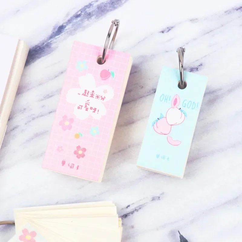 110 Sheets Lovely Mini Notebook School Supplies Stationery Vocabulary Writing Reciting Book Sticky Note Loose Leaf Memo Cards