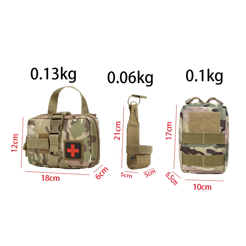 3 PCS ‌Medical Organizer Pouch EDC Quick-Detach Utility Bag Set 3-in-1 Portable First Aid Kit Foldable Storage Bags for Outdoor
