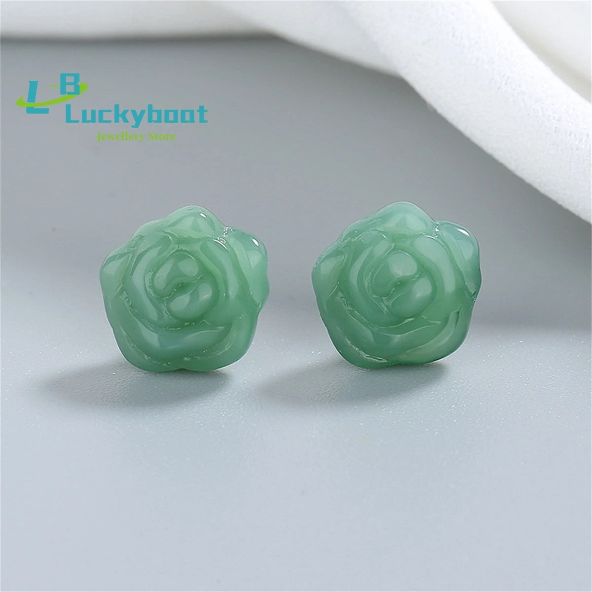 Exquisite Retro Hotan Jade Earrings Inlaid Temperament Biyu Nu Hand Carved Rose Jade Earrings For Mother Great Gift Jewellery