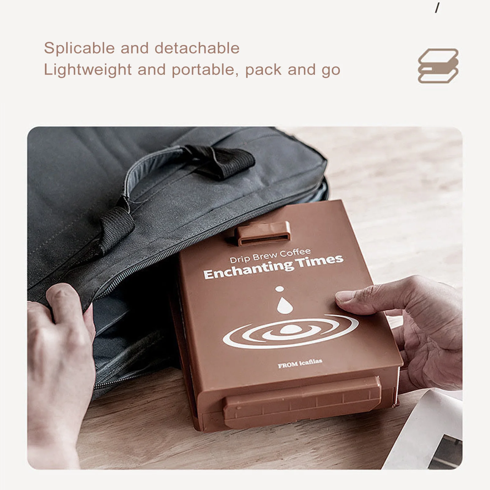 Mesin Kopi Tuang Elektrik 300Ml Dapat Dilipat Dapat Dilepas 7 Lubang Pembuat Kopi Tetes Berbentuk Buku untuk Rumah Perjalanan Kantor