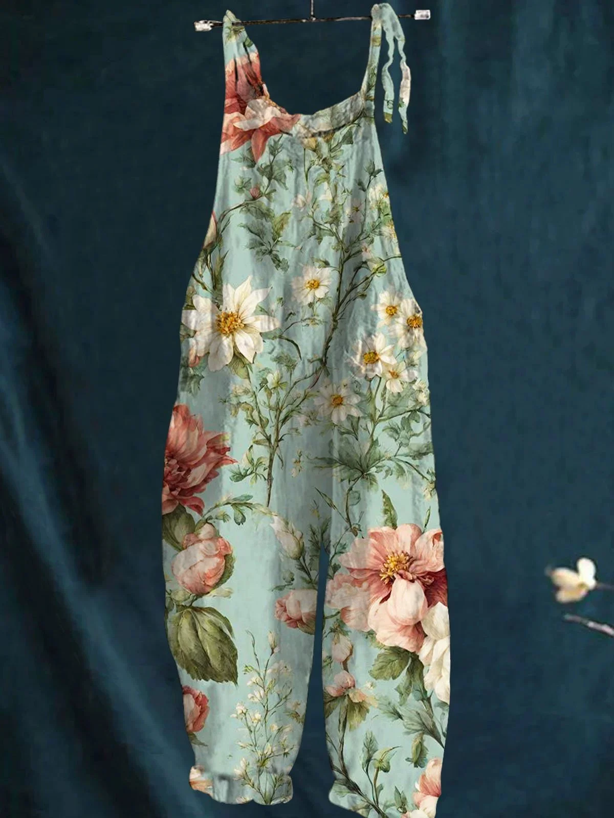 

2025 New hot Selling Simple Wide Leg Pants For Women's Summer Fashion Jumpsuit Cveralls 3D Digital Printing Floral Work Pants