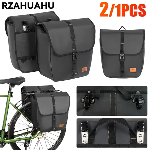 Imagen 1 del producto Bolsa de asiento trasero de bicicleta, alforjas de asiento trasero multifunción, bolsa impermeable para SILLÍN de bicicleta con asa, accesorios para bicicleta de montaña y carretera