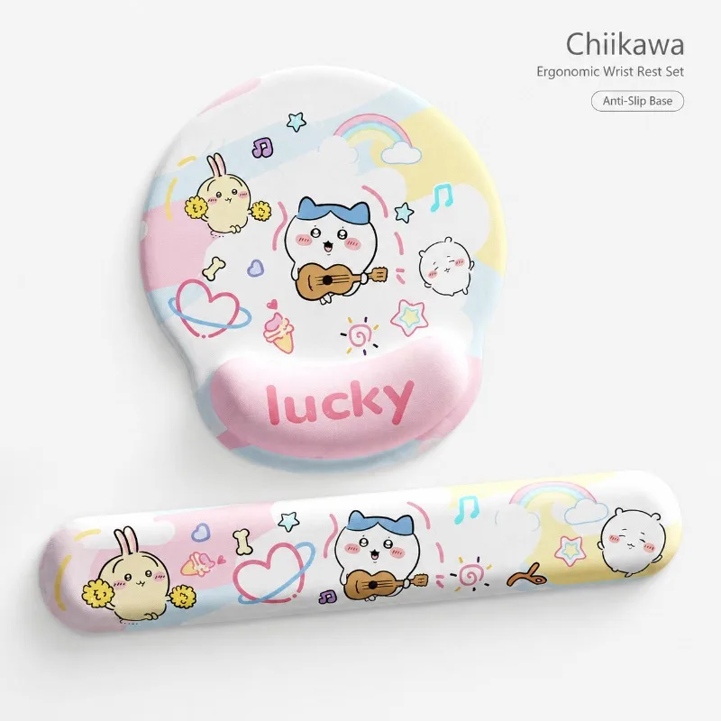 Cute Chiikawa Ergonomic Mouse Pad Wrist Rest Soft Anti Slip Hand Rest Keyboard Wrist Pad For Office Laptop Computer Work Study