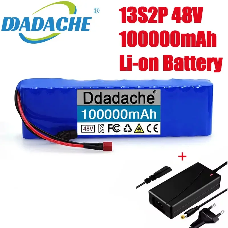 

13S2P 48V 100000mAh 100Ah Lithium-ion Battery Pack with 250W 350W 500W 750W 1000W BMS And a complimentary 54.6V charger