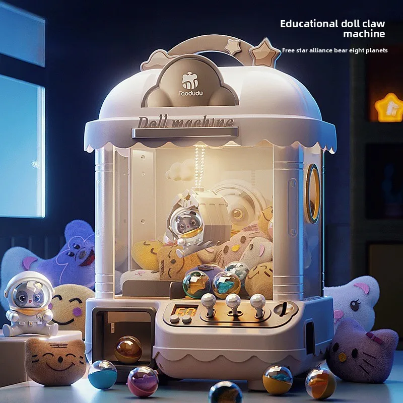 

Doll catching machine Children's toys Girls boy gifts Mini coin games Space themed Internet hot table games