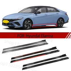 FOR Hyundai Elantra 2M Car Side Skirt Extension Plate Lip Separator Bumper 2.18M Racing Side Spoiler