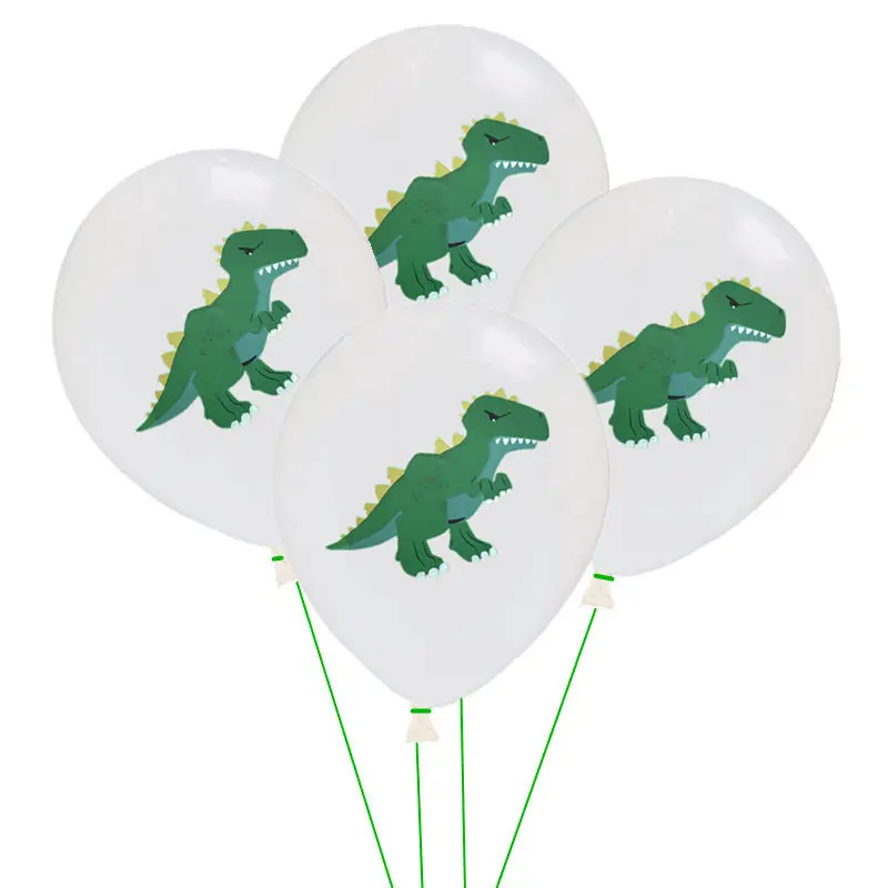 

12 Inch Dinosaur Print Green Sequins Confetti Balloon Set Children's Forest Theme Birthday Party Decorations