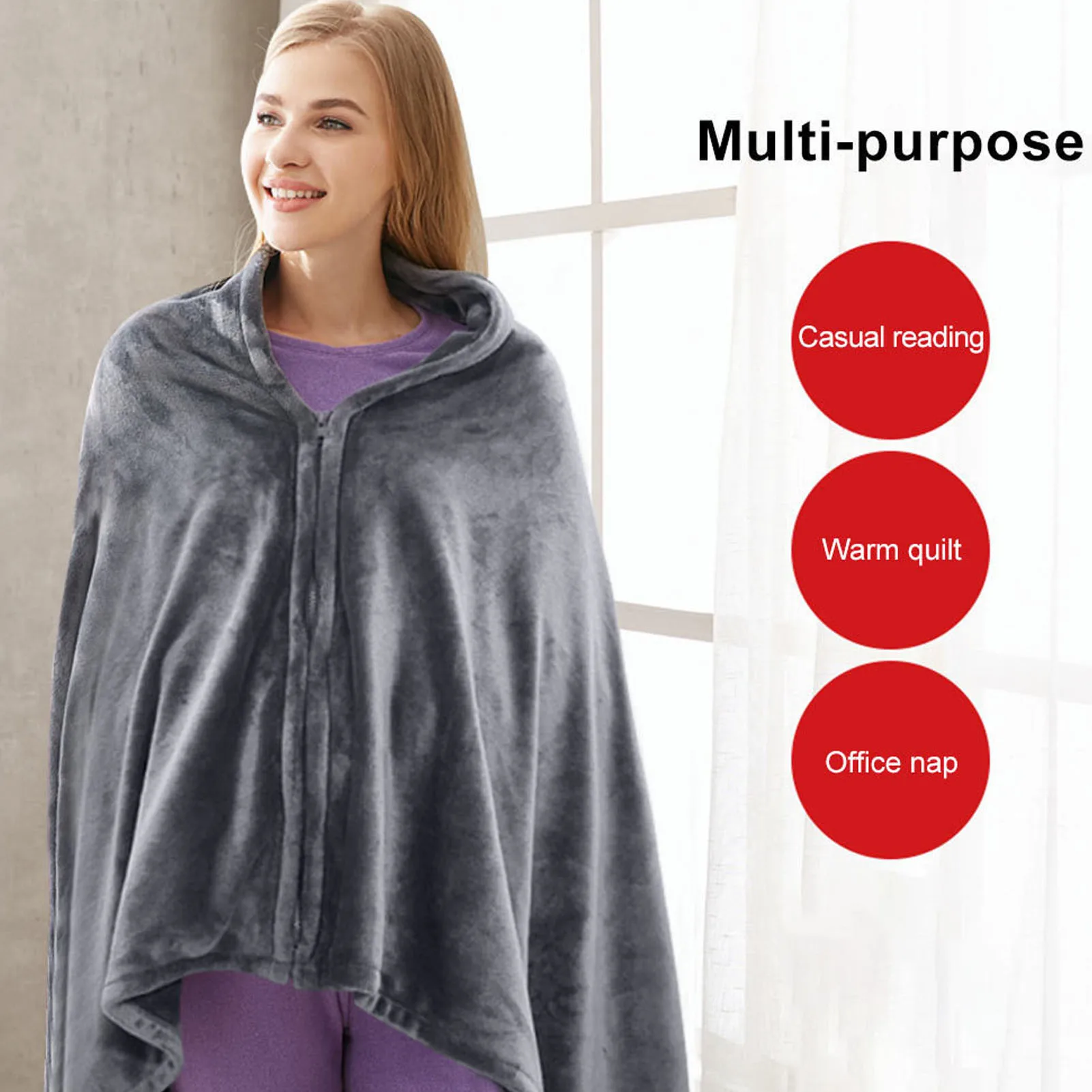 

Одеяло с электрическим подогревом, питание от USB, 3 уровня, регулируемый, с быстрым нагревом, с подогревом, чехол для дома