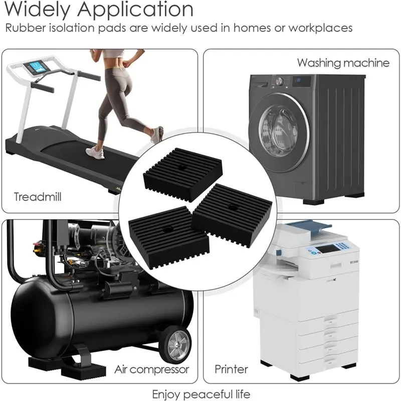 【قيمة المال】وسادات مضادة للاهتزاز لضاغط الهواء أو المعدات - وسادات عزل مطاطية لتخميد الاهتزاز الميكانيكي عالي التحمل