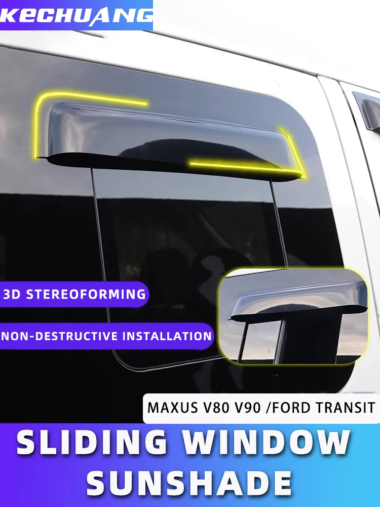 

FOR MAXUS LDV V80 V90 Ford Transit RV Business Vehicle Middle window rain eyebrow, sunny and rainy shelter Modify small windows