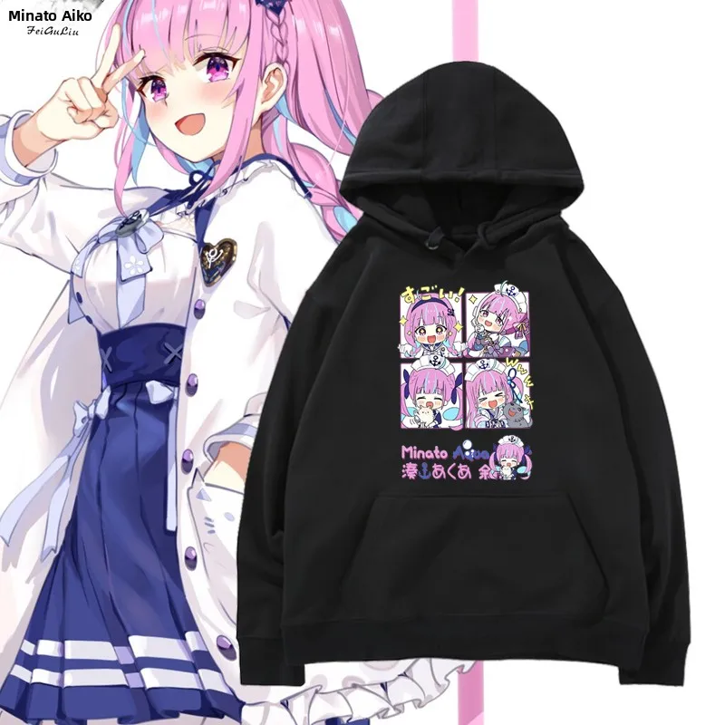 

Худи Hololive Virtual Broadcast VTuber Akuia Akua в стиле аниме, повседневная, удобная, из смесового хлопка и полиэстера