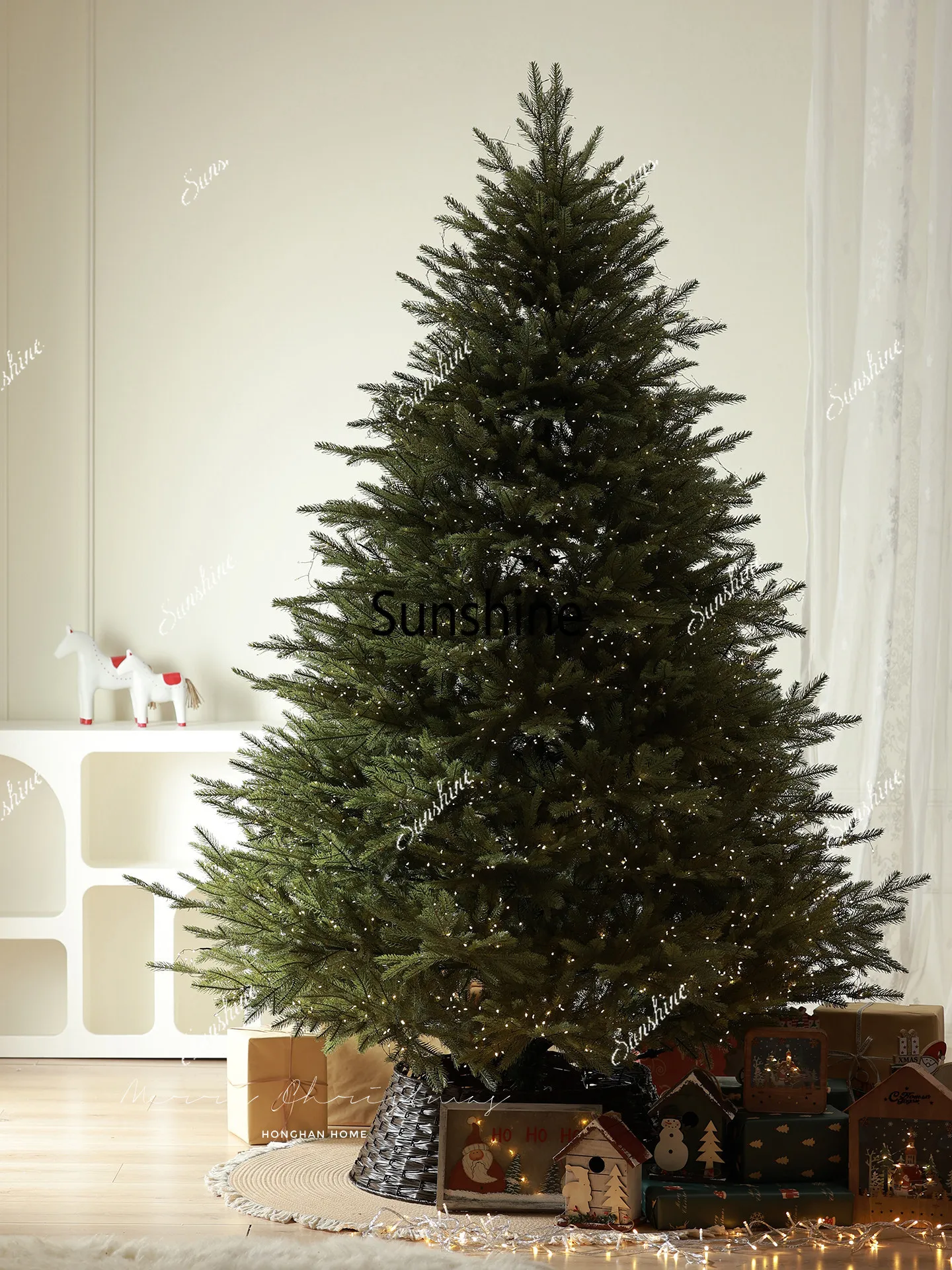 Decorative window scene arrangement household Christmas tree pure pe