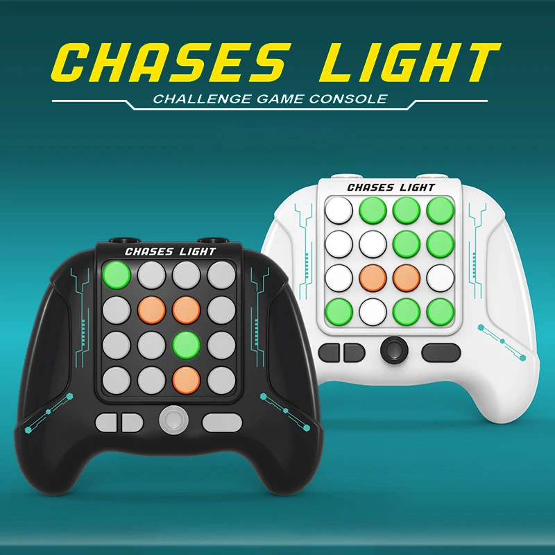 Chases Light Game Console Electronic Pop Light Up Quick Push Game Handle Toys for Children Adults Fidget Anti Stress Relief Toys