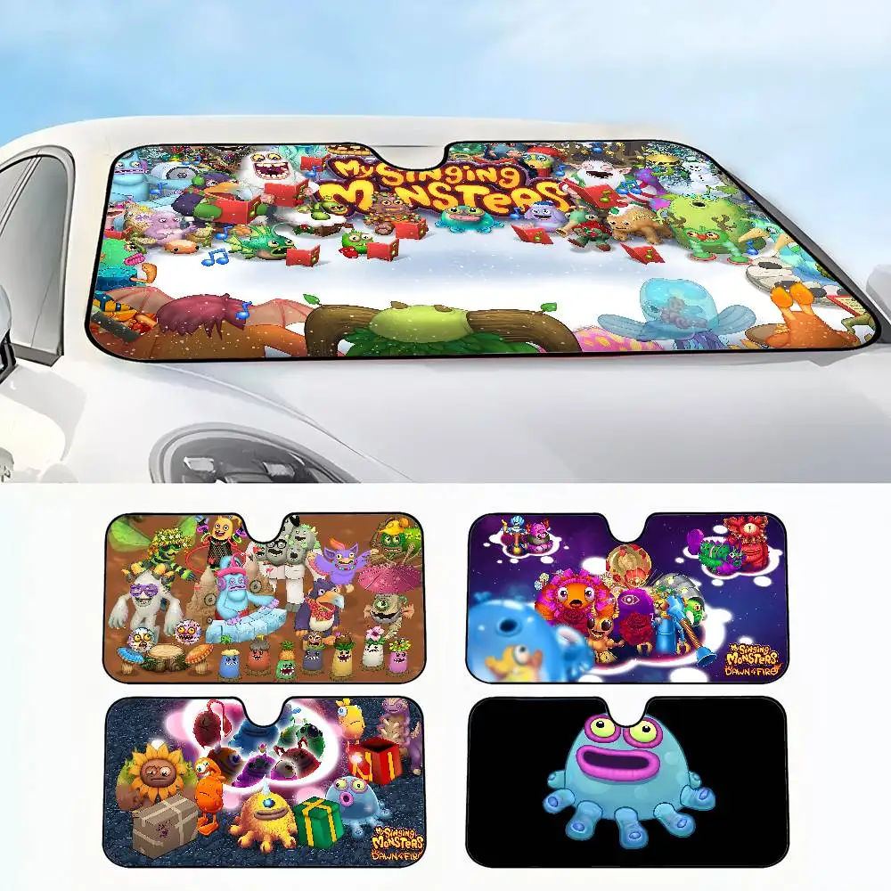 

Toe Jammer My S-Singing Monsters Novelty Car Front Windshield Sunshade 70x130cm Cartoon Foils Car Window Windscreen Cover