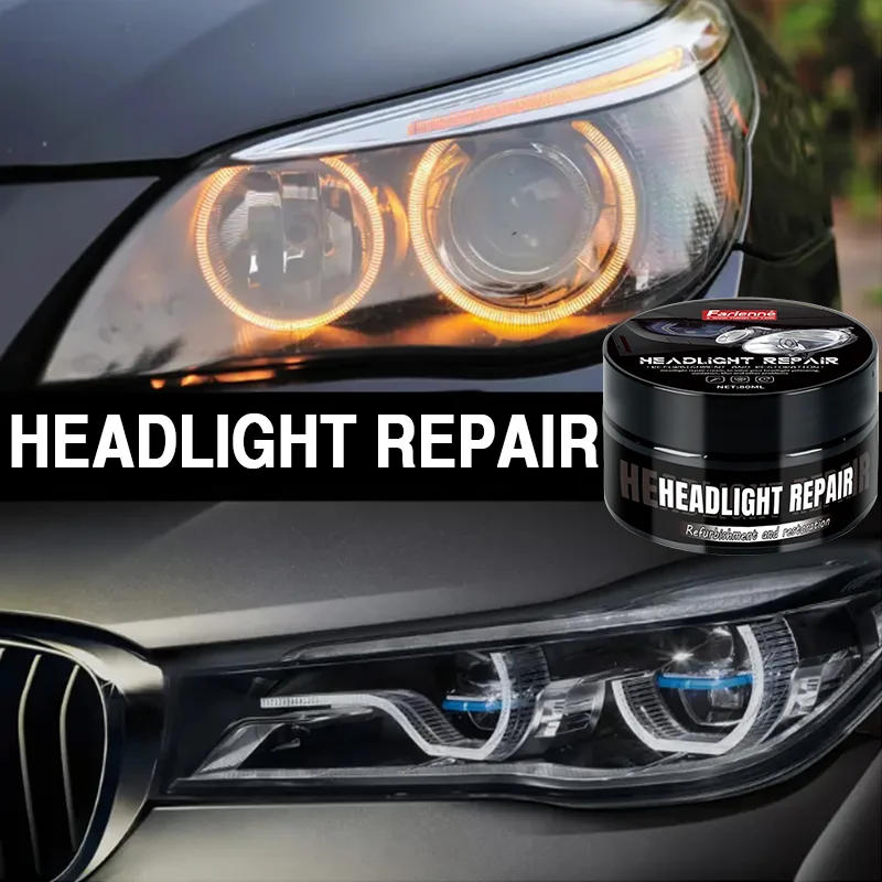 Universal Headlight Restoration Kit with Scratch Removal and Renewing Polishing Wax, Easy to Use, Long-Lasting Effect, 1-10L