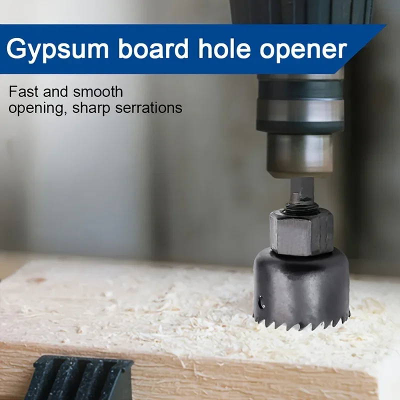 11pcs Hole Saw Kit, Durable Carbon Steel Metal Circle Power Drill Hole Cutter For Wood, PVC, Plastic, Drywall (19/22/29/