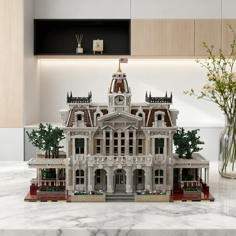 

14083pcs MOC Magic Kingdom City Hall Disneieny Model Building Blocks DIY Gift Creative Collectible Display Decor Premium Adult