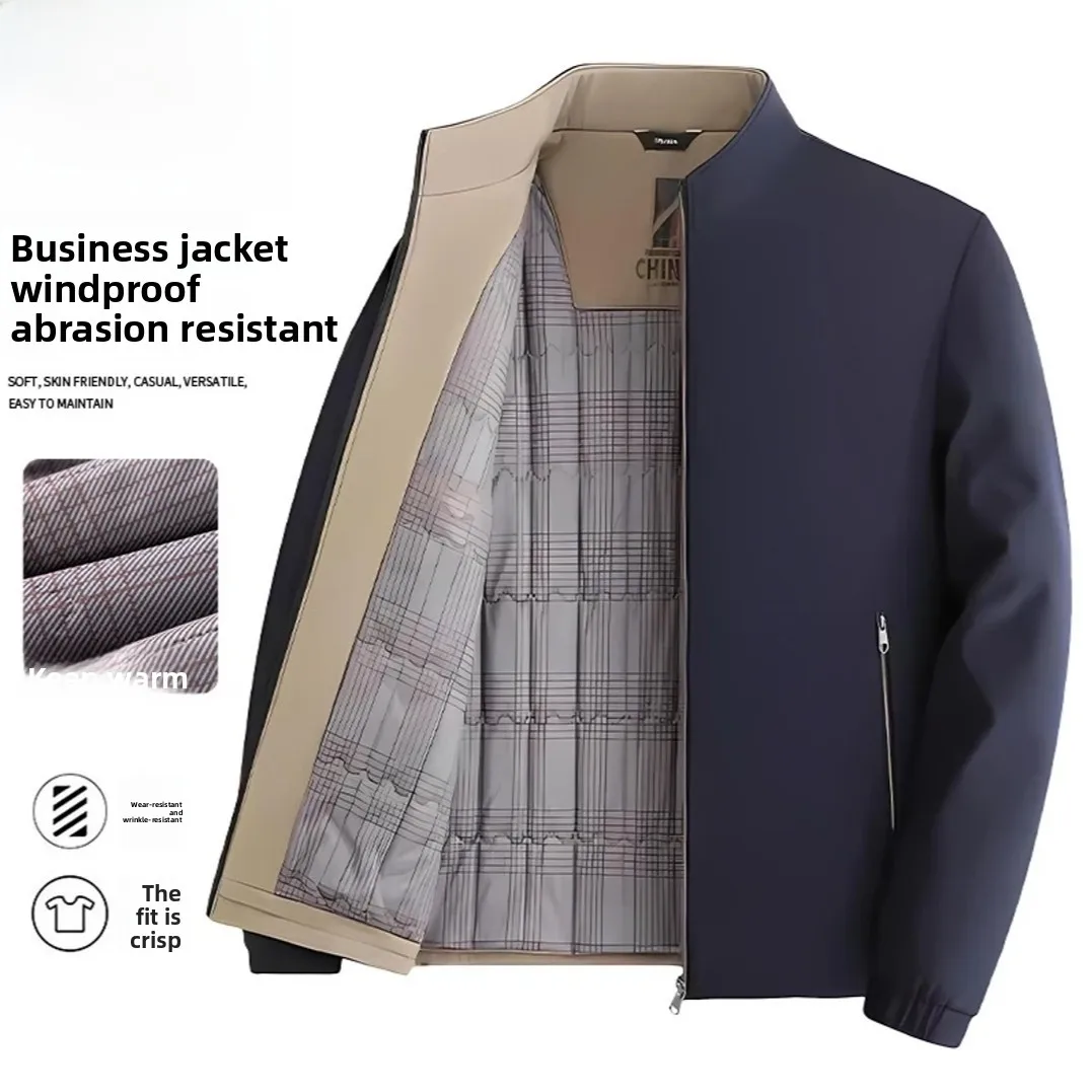 

Теплая повседневная куртка с хлопковым воротником-стойкой, роскошная мужская верхняя одежда, повседневное рекламное пальто для бизнеса, осеннее новое поступление