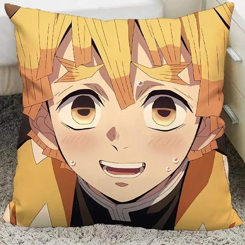 

Новая плюшевая подушка-обнимашка «Истребитель демонов»: Зеницу Агацума, аниме-мерч, мягкая подушка для декора дома, подарок на день рождения для девочки