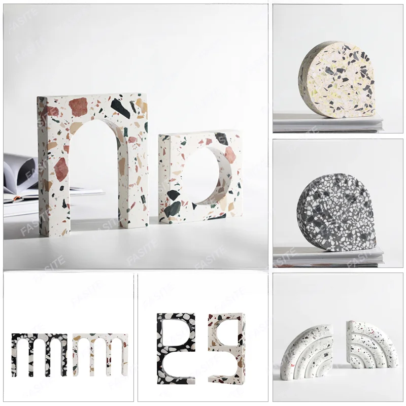 Modern minimalist terrazzo geometric decoration sample room soft decoration home living room porch desktop