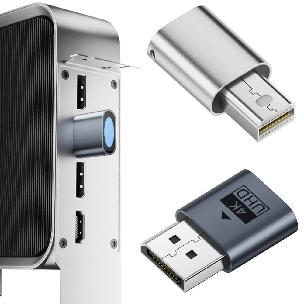 4K UHD DP Dummy Plug Plug and Play Indicator Light MINI DP Ghost Adapter Fake Load 1080P 60HZ Virtual Display Emulator