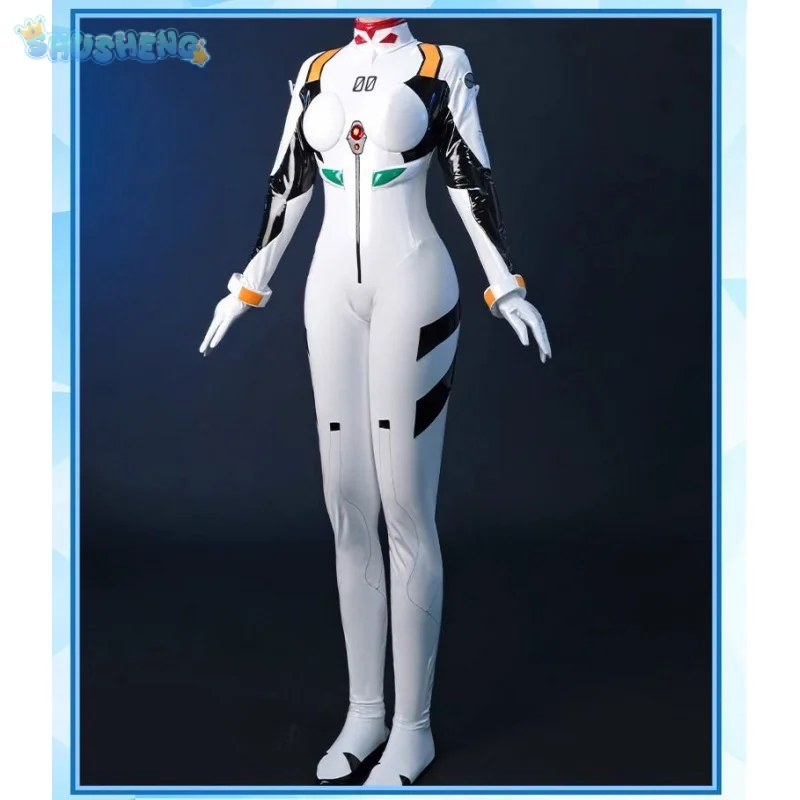 أزياء Ayanami Rei Anime EVA التأثيرية للهالوين من الجلد ملحقات بذلة ضيقة الدعائم مجموعة شعر مستعار بدلة معركة نسائية مثيرة #5