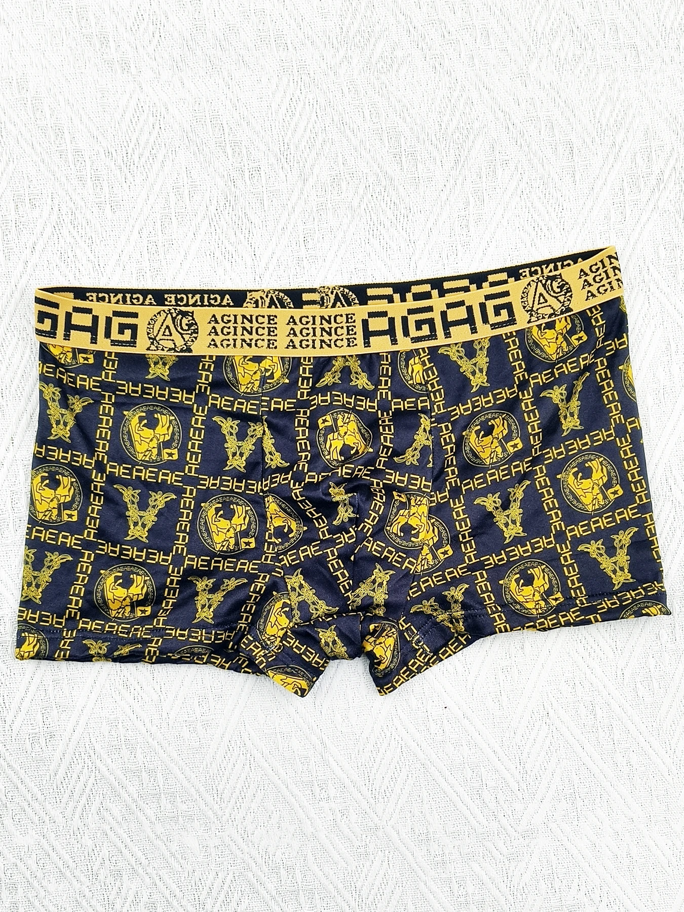 4-Pack Men's Milk Silk Boxers - AGAG Pattern, Breathable & Soft view 2