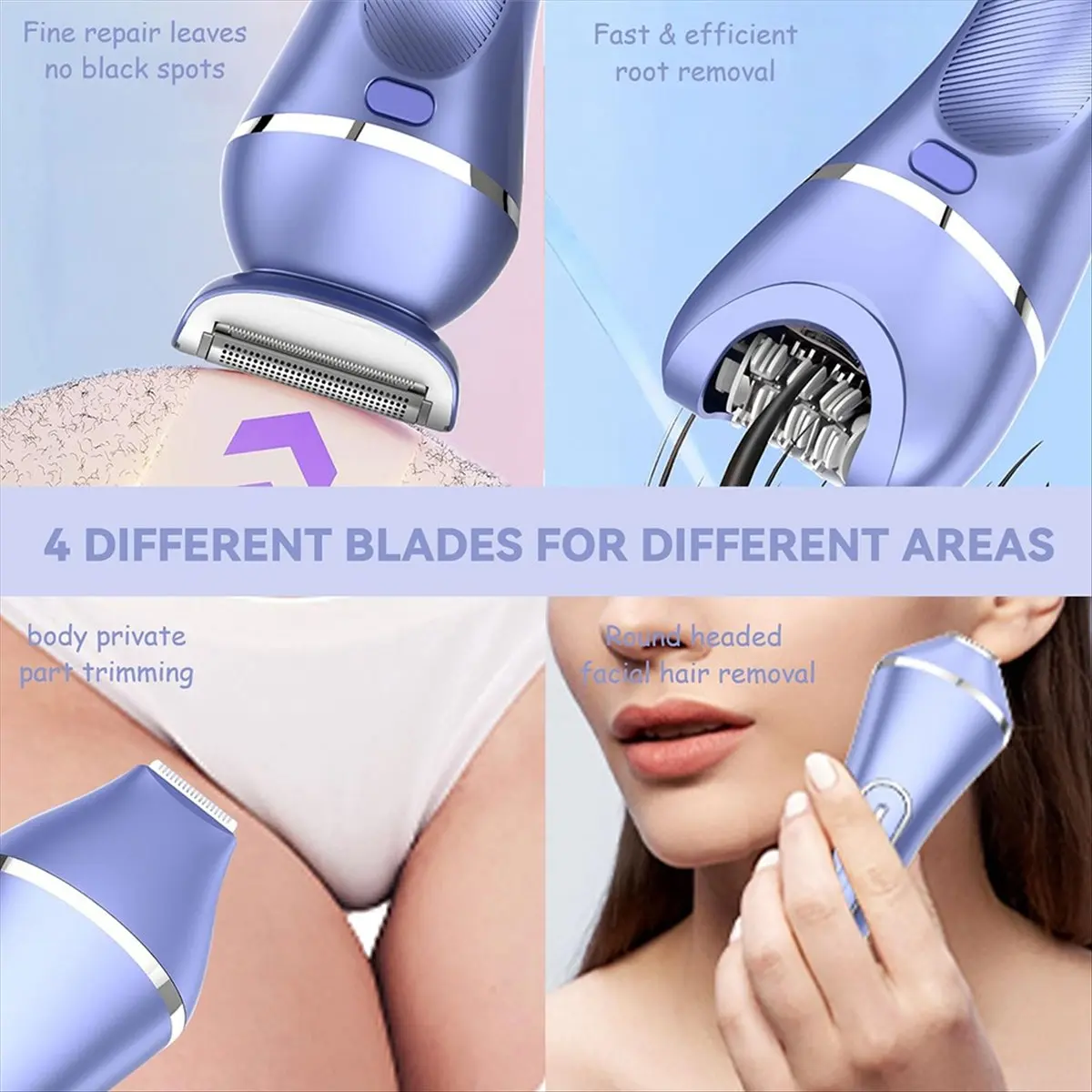 

(ABJZ) Эпилятор для женщин, триммер для удаления волос в зоне бикини, безболезненная женская бритва для тела, ног, рук, подмышек, электрическая бритва для лица