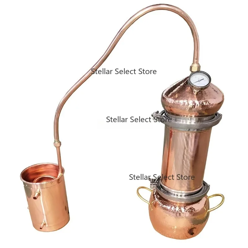 5L Copper Pot Still Mini Distiller for Whiskey Vodka Gin Liquor Home Brewing Alcohol Production Equipment