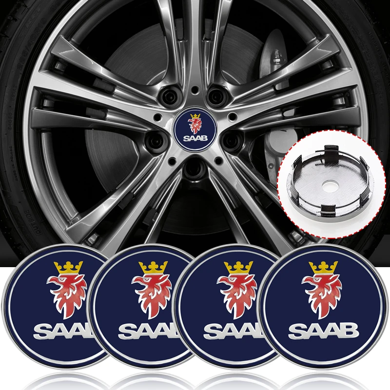 4pcs 56mm 60mm Vossen Wheel Center Hub Cap Car Rims Dust-proof Cover Hubcapss For Saab 9-3 93 9-5 9 3 900 9000 95 Scania Sweden