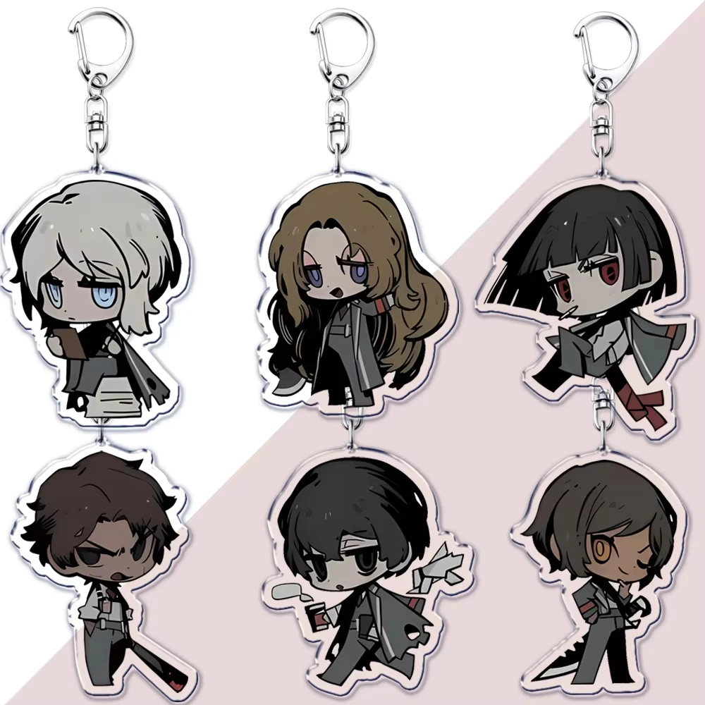 Horror Game Chibis Meme Keychains for Accessories Bag Yi Sang Faust Dante Project Moon Don Quixote Keyrings Jewelry Fans Gift