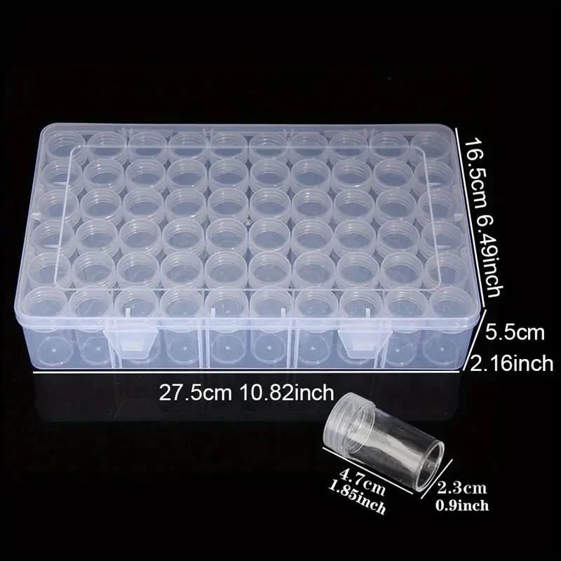 1pc 24/38/48/60/80 Slots Plastic Storage Box, DIY Diamond Painting Beads Charms Jewelry Accessories Organizer Box