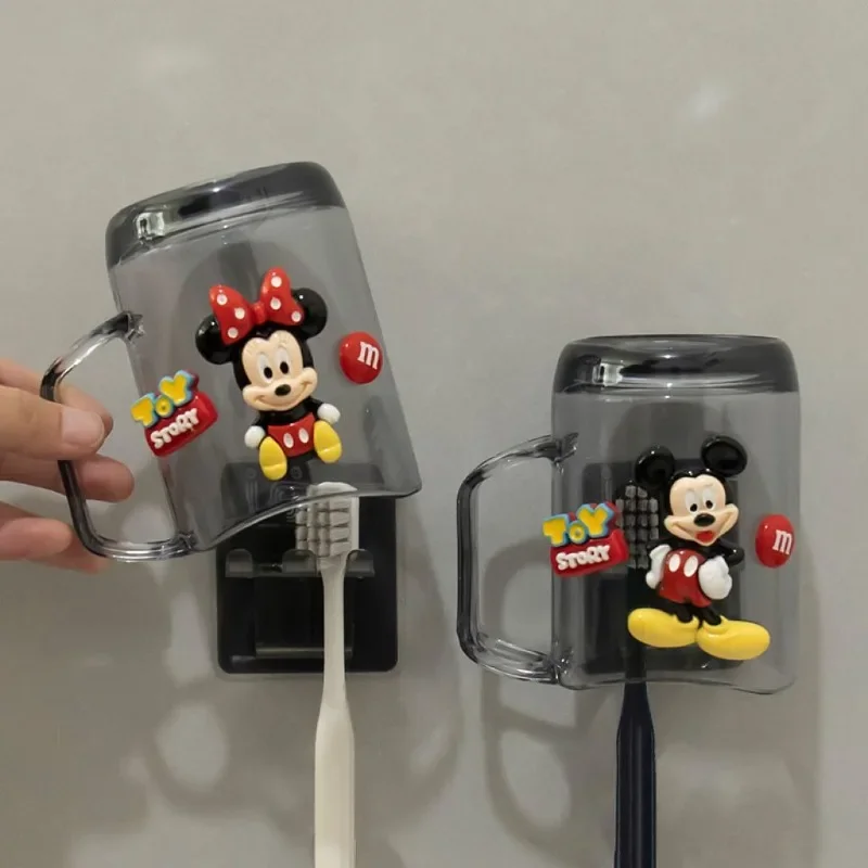 

Disney Cartoon Character Mickey Wall-mounted Mouthwash Cup Cute Kawaii Minnie DIY Monk Wash Cup Children's Tooth Glass Gift