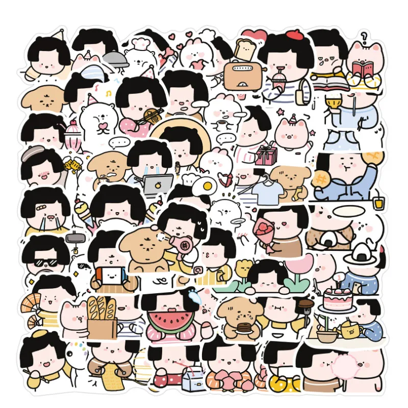 

10/30/50pcs Little Bear Graffiti Waterproof Skateboard Travel Suitcase Glasses Cups Phone Laptop Luggage Stickers Cute Kids