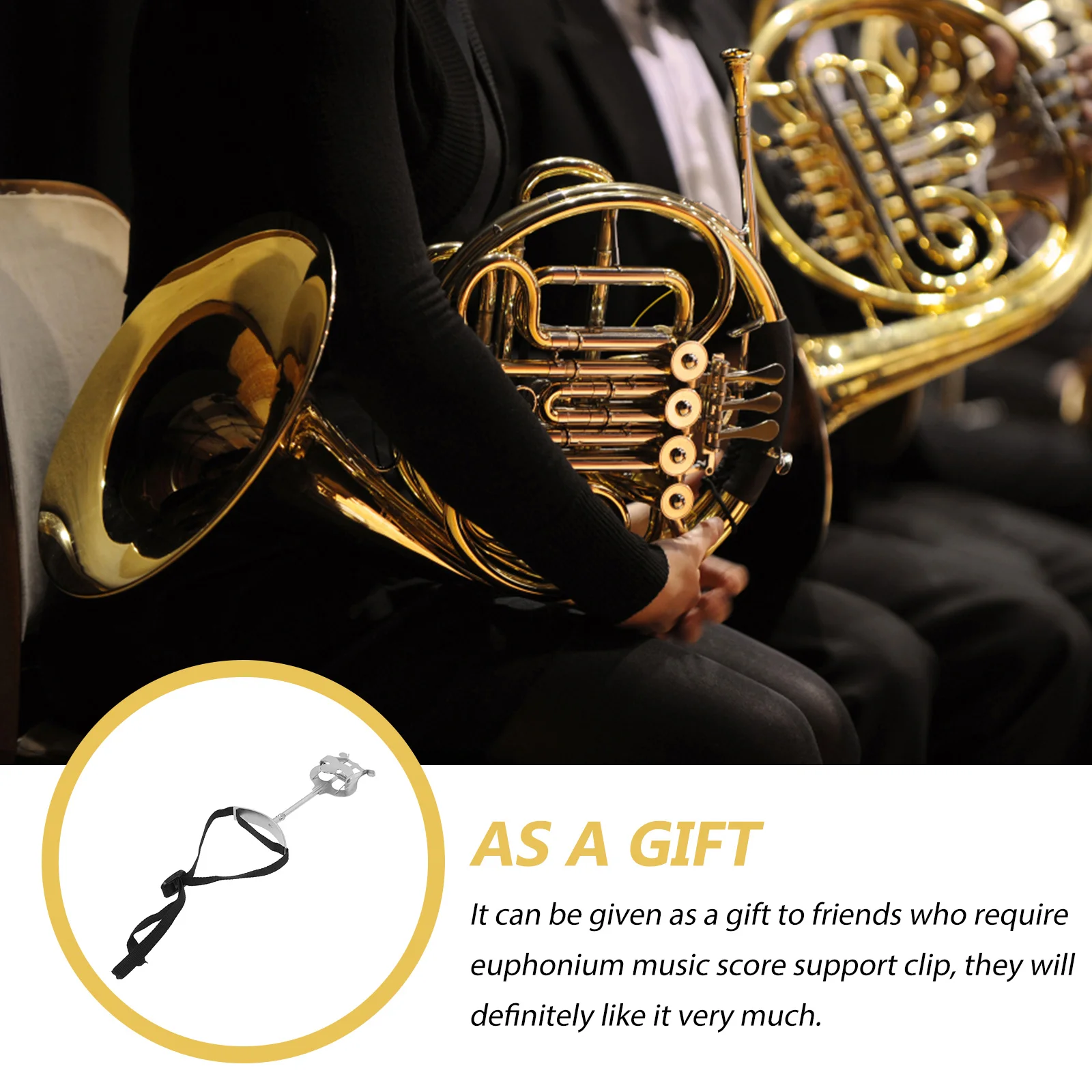 

Portable Music Score Stand Clip Holder for Bass Tenor Horn Euphonium Instrument Accessory Practical Sheet Rack Musical