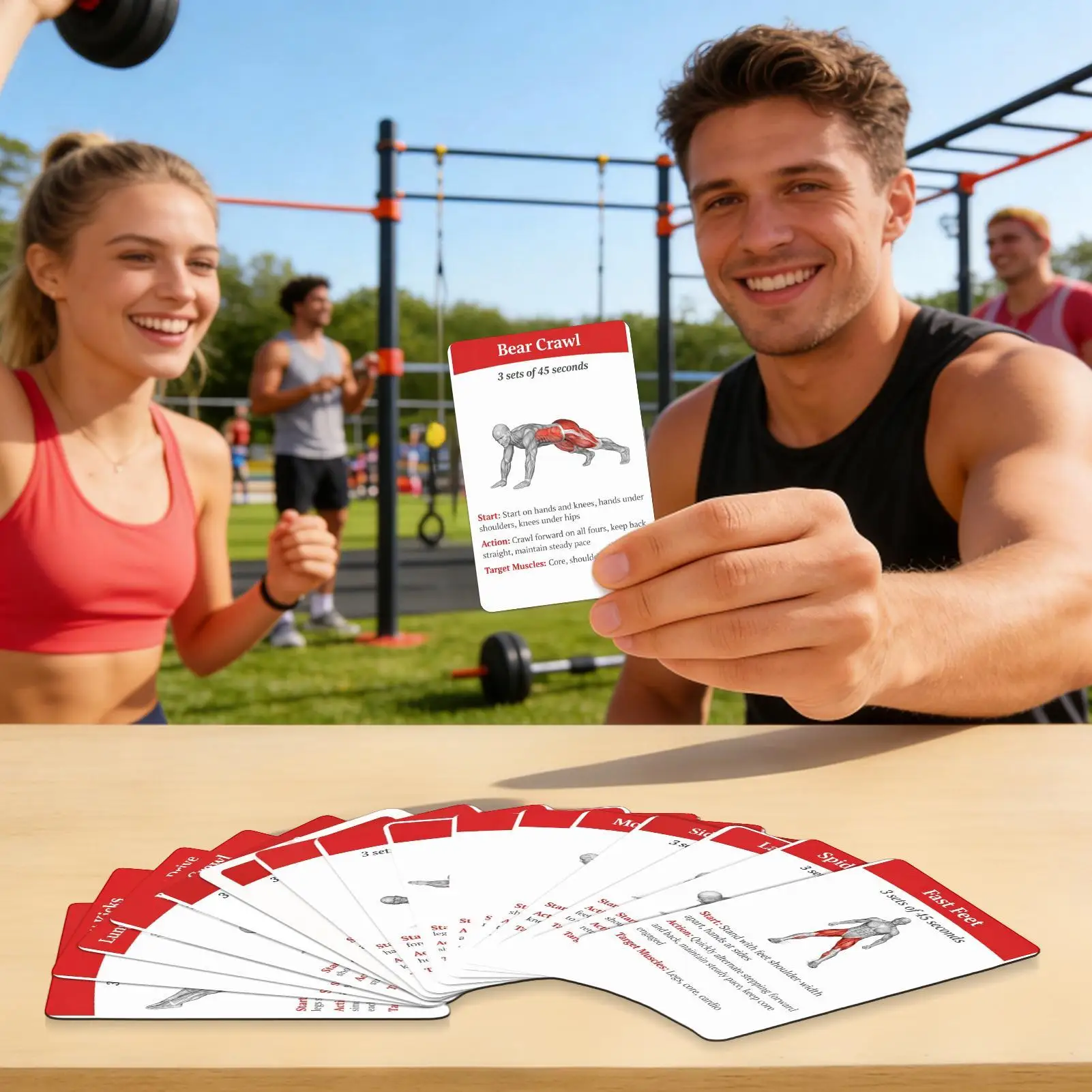 Picture 4: Workout Cards Exercise Deck 36pcs Portable Fitness Training Guide Home Gym Workout Cards for Women Men Beginner Advanced Train